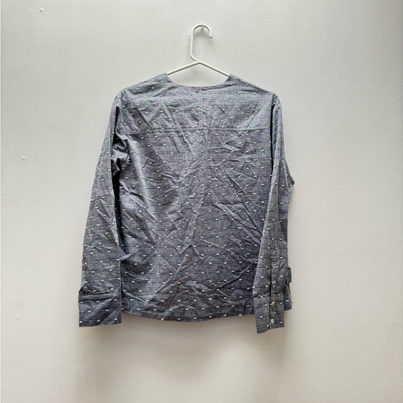 10 Crosby Derek Lam - Oversized Loose Chambray Long Sleeve Blouse - Picture 6 of 8